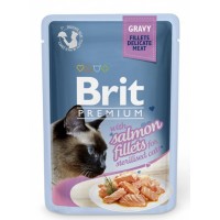 BRIT PREMIUM ΓΑΤΑΣ SALMON FILLETS STERILISED 85gr